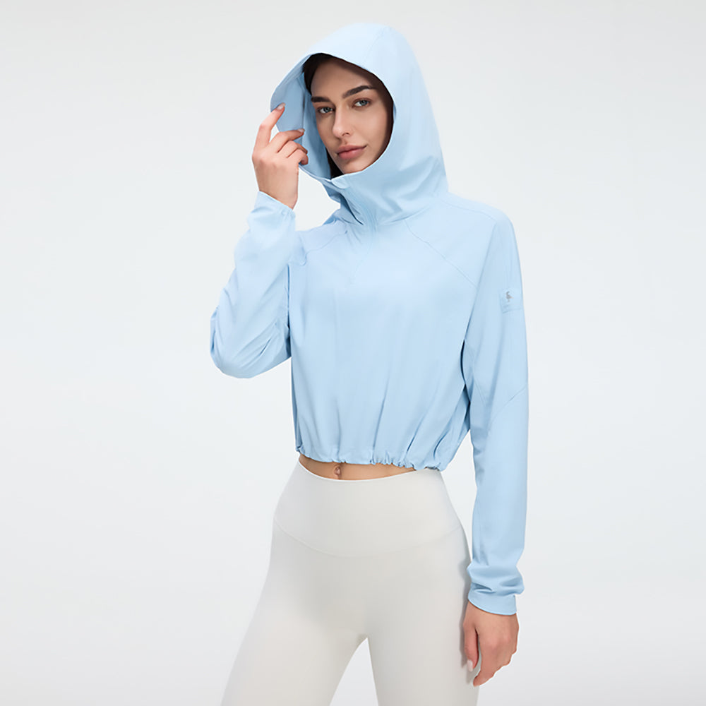 Women's Quick Dry Cropped Hoodie Sun Protection Jacket UPF50+