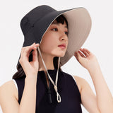 Women's Reversible Bucket Hat Wide Brim Sun Cap UPF50+ Waterproof