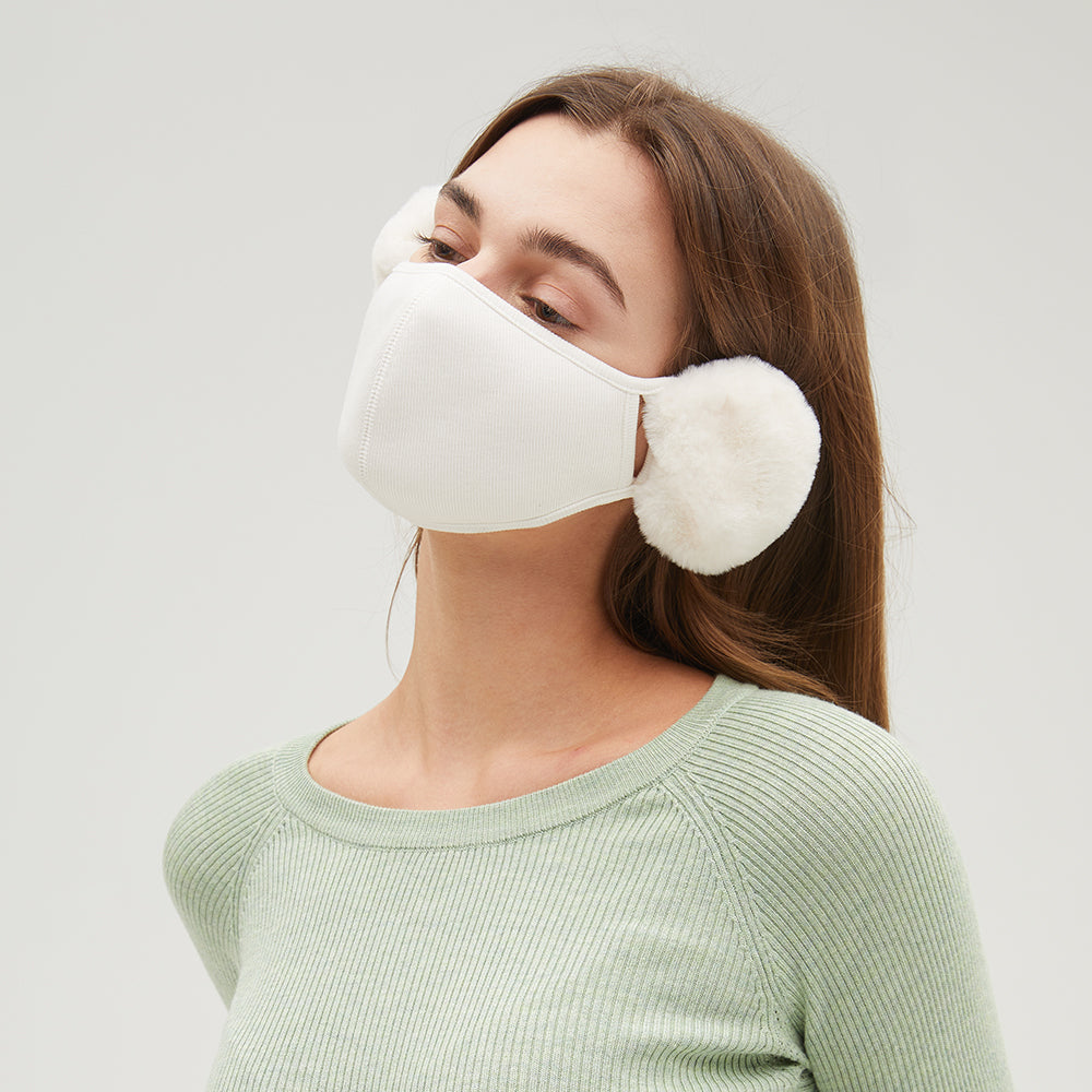 US Stock Women's Warm Mask Balaclava Face Cover with Earmuffs