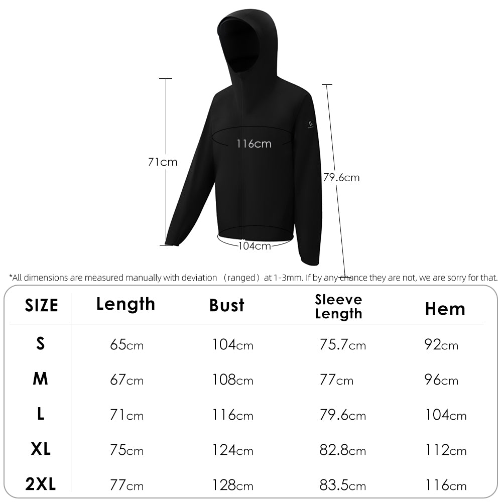 Unisex Waterproof Jackets Sun Protection UPF50+ Lightweight Hooded