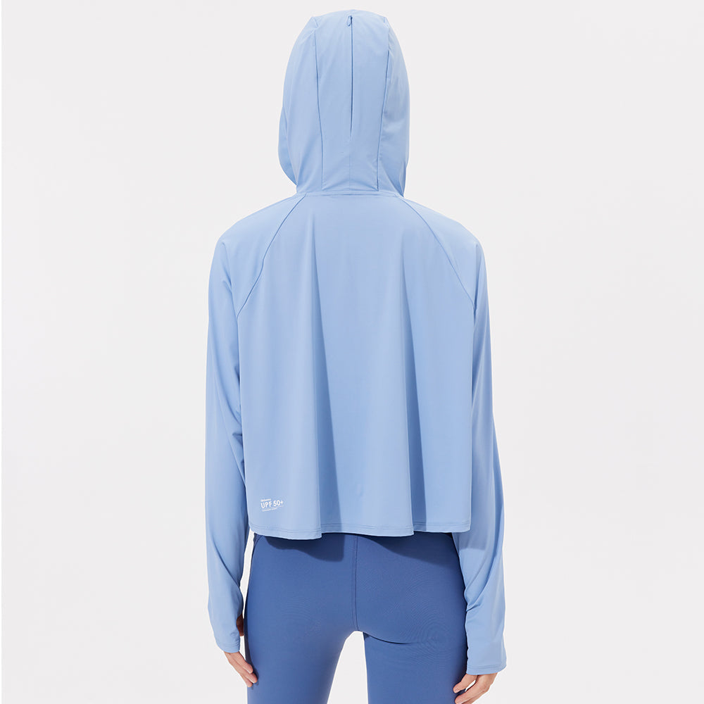 US Stock Women's Classic Sun Protection Hoodie UPF 50+ Cooling Jacket Outdoor Tops