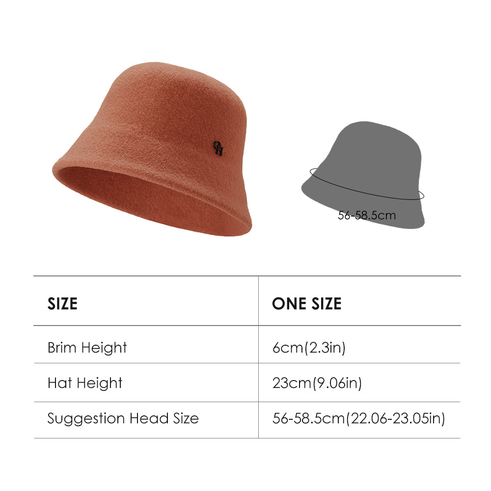 OHSUNNY Classic Wool Bucket Hats Warm Artist Fisherman Cap