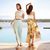 US Stock Women's Covers Up Beach Dress Printed Fabric Sun Protection UPF 50+