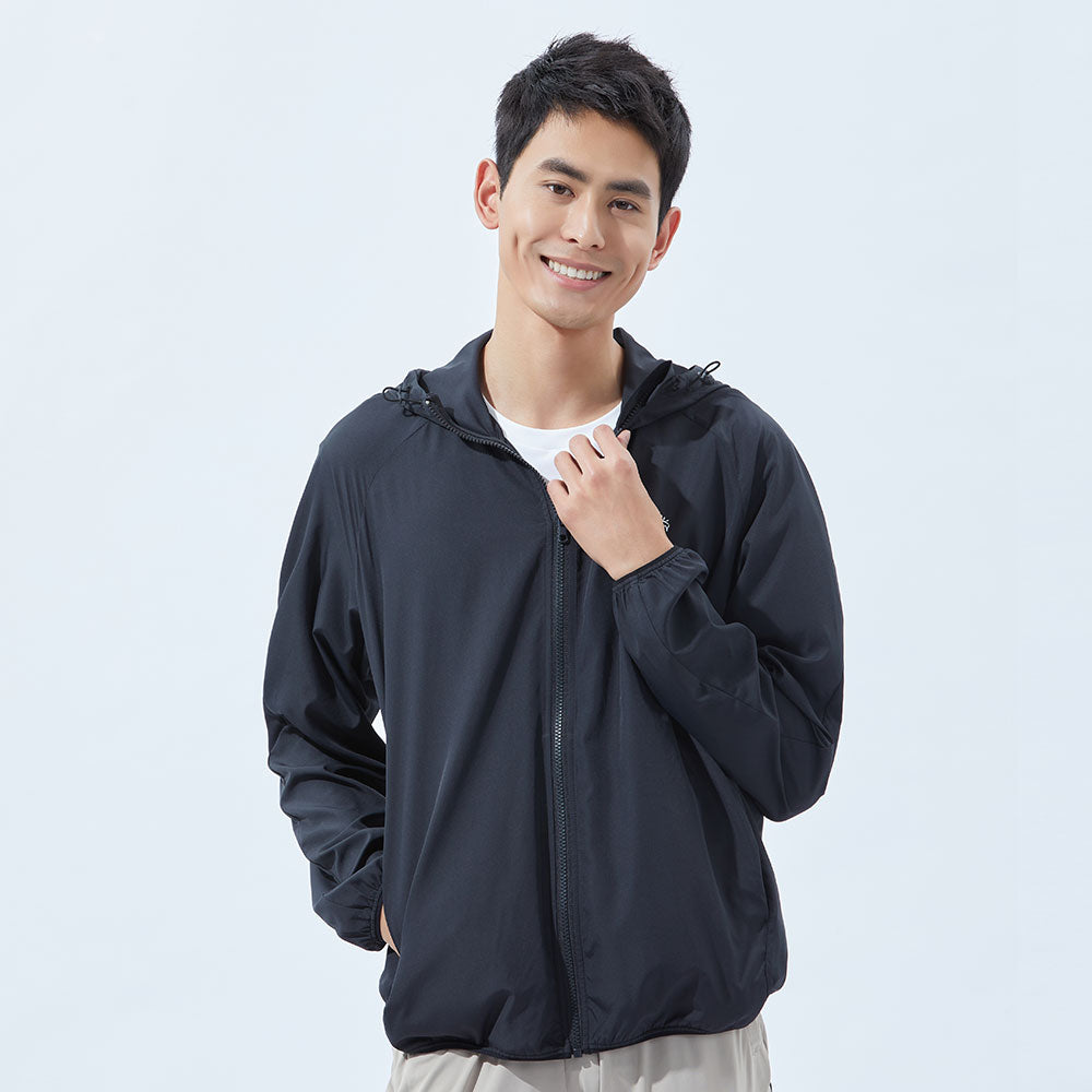 US Stock Men's Standard Hoodie Ultra Light Long Sleeve Sun Protective Coat UPF 50+