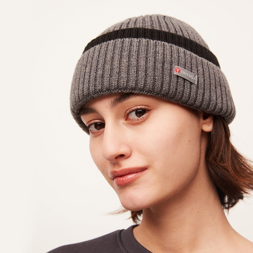US Stock Women's Winter Contract Color Heated Knit Hat