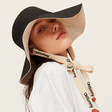 US Stock Women's Sun Hat Large Brim Bucket Hat with Removable Belt