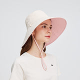 US Stock Women's Bucket Hat Wide Brim Sun Protection UPF50+ Waterproof Reversible Cap