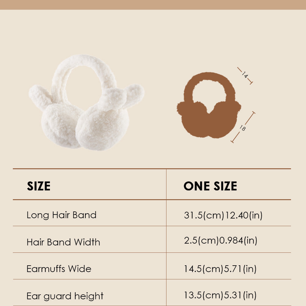 Ear Muffs Faux Fleece Warm Earmuffs Plush Warmers Ear Covers Foldable Headband