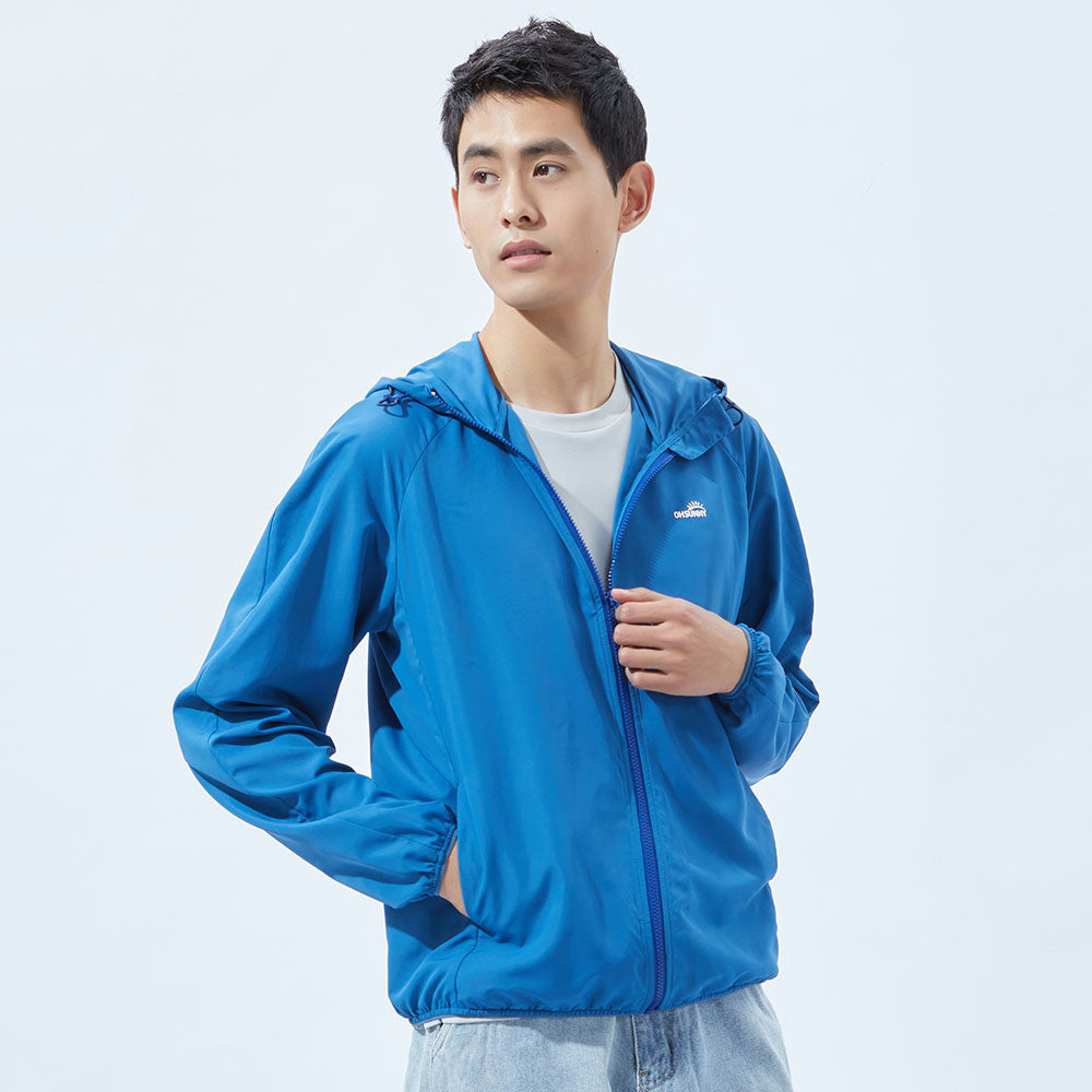 US Stock Men's Standard Hoodie Ultra Light Long Sleeve Sun Protective Coat UPF 50+