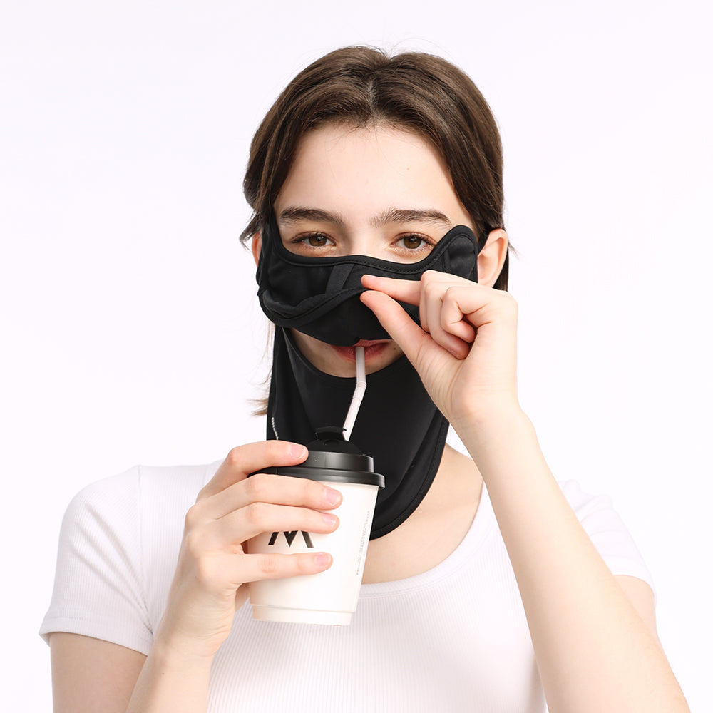 US Stock Women's Sun Protection Face Mask Mouth-Opened Cover UPF50+