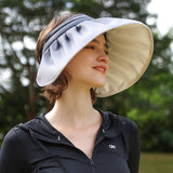 US Stock Women's Sun Visor Hat Wide Brim UPF 50+ UV Protection Summer Cap