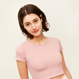 Women's Seamless Workout Shirts Crew Neck Crop Tank Tops UPF 50+