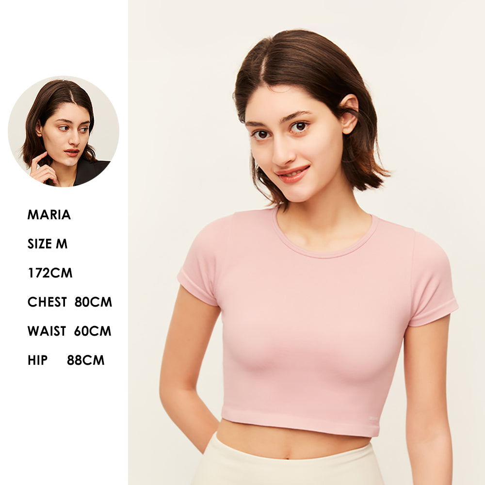 Women's Seamless Workout Shirts Crew Neck Crop Tank Tops UPF 50+