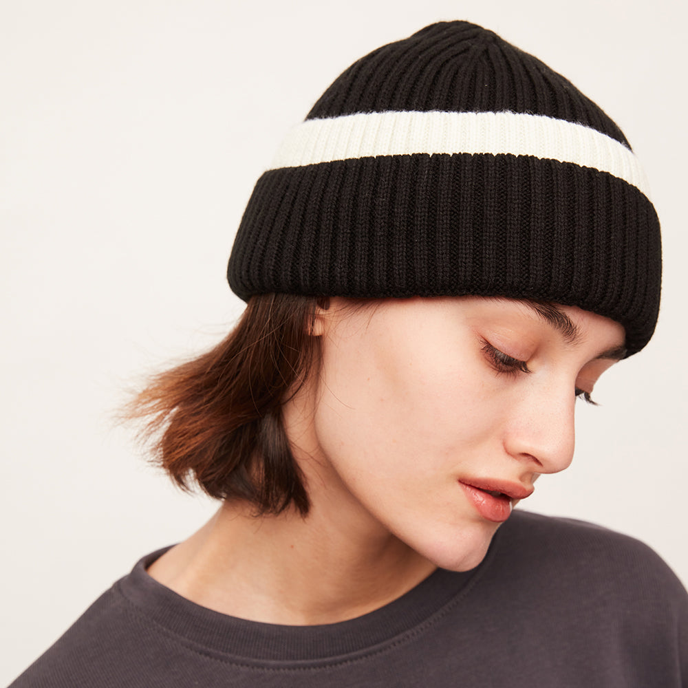 US Stock Women's Winter Contract Color Heated Knit Hat