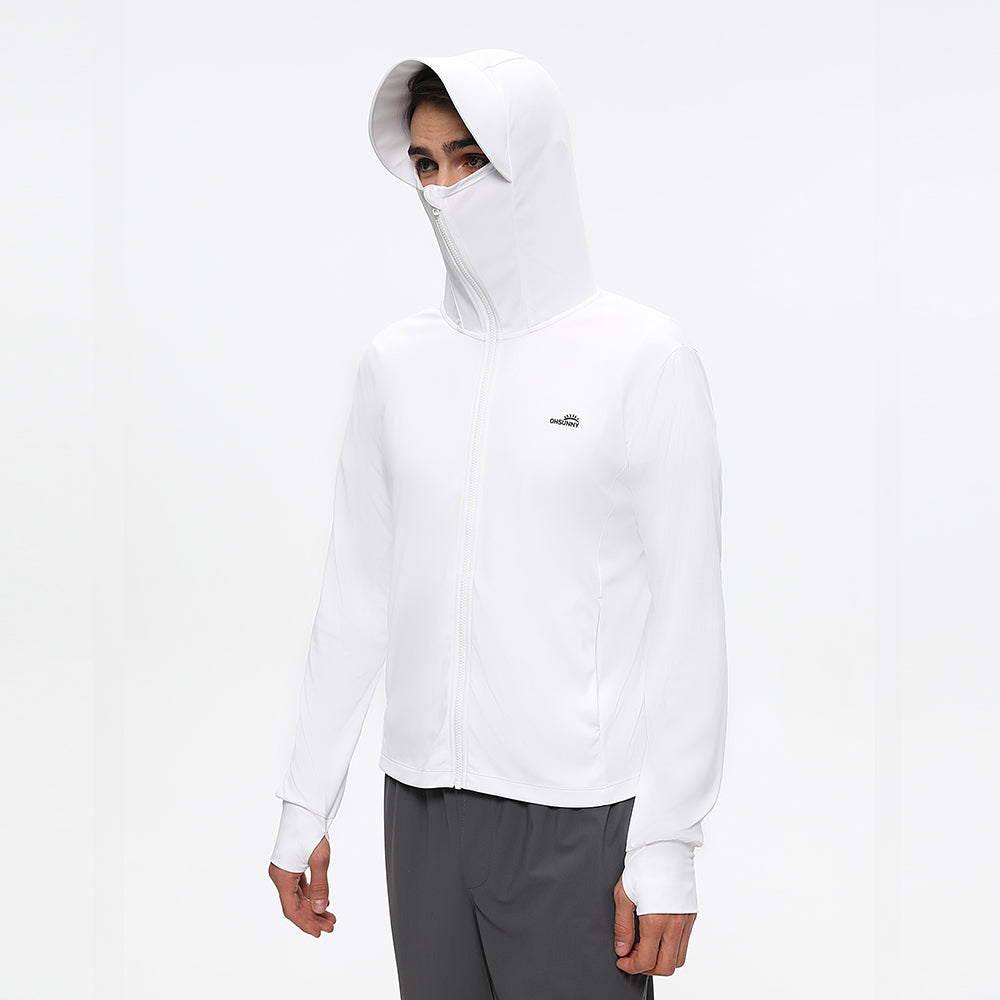 Men's Sun Protective Jacket UP50+ with Large Brim & Face Cover  Quick-Dry