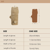 Winter Faux Fur Convertible Fingerless Gloves Warm Mittens