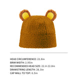US Stock Kid's Fur Plush Hat Beanies Cuffed Skull with Adjustable Drawcord