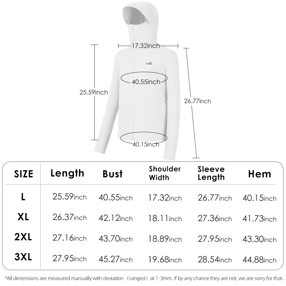Men's Sun Protective Jacket UP50+ with Large Brim & Face Cover  Quick-Dry