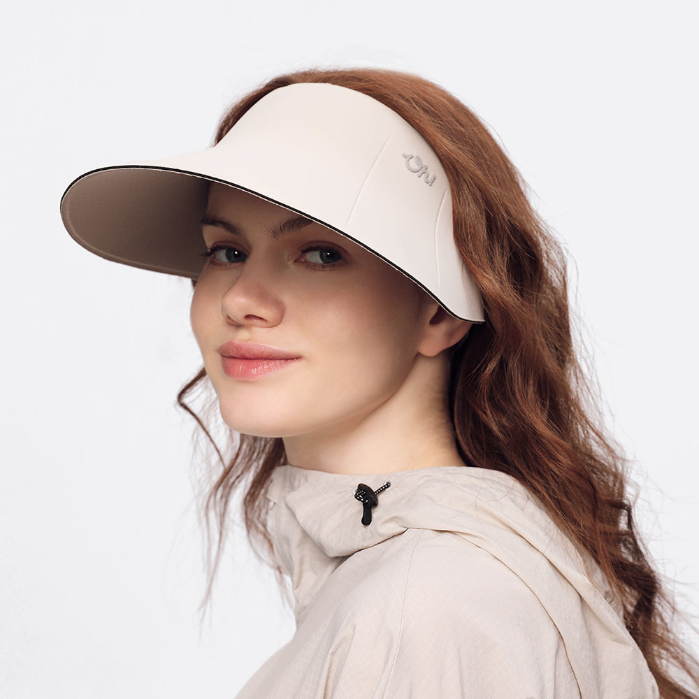 US Stock Women's Visor Cap Dual-Sided Roll-up Foldable Sun Hat UPF 50+