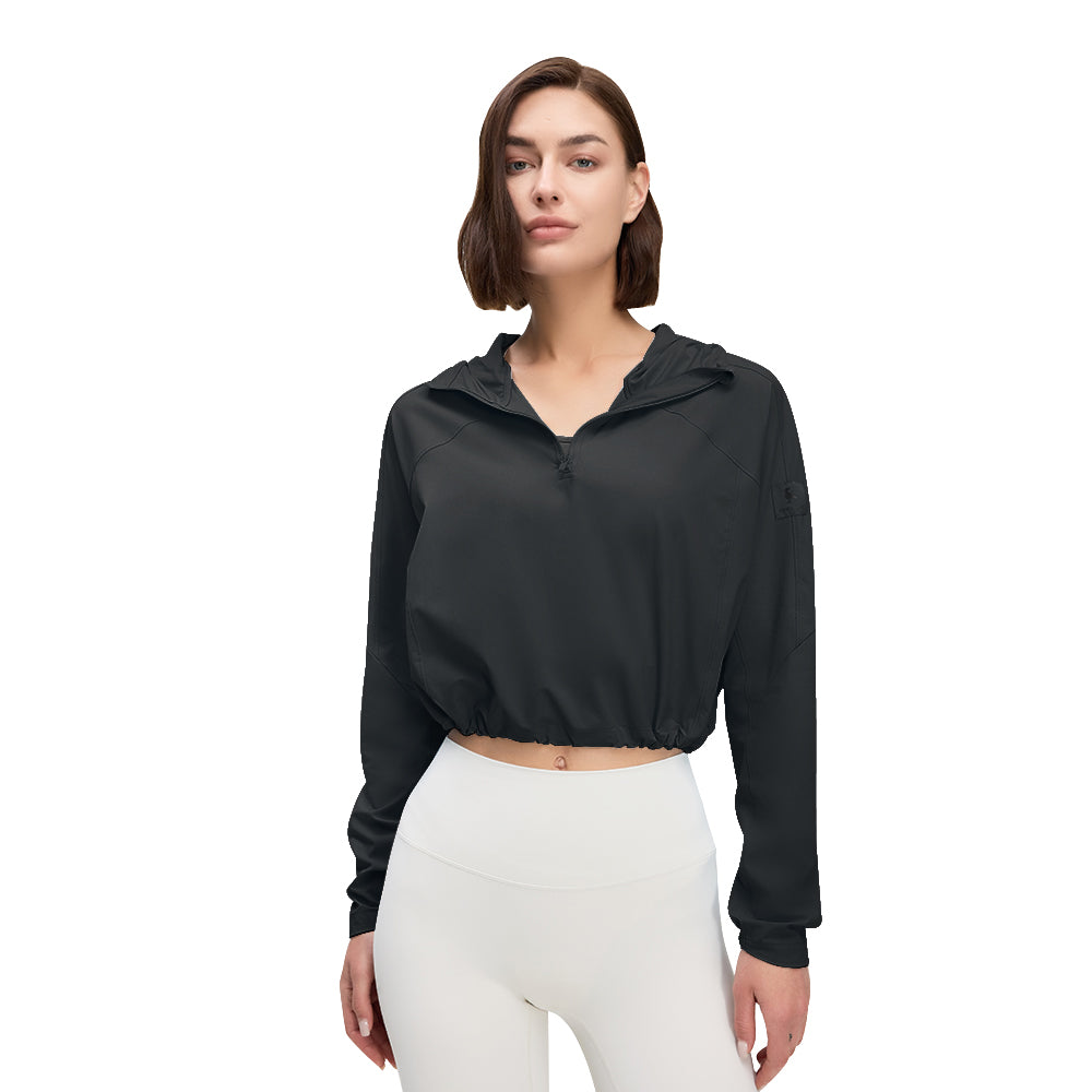 Women's Quick Dry Cropped Hoodie Sun Protection Jacket UPF50+