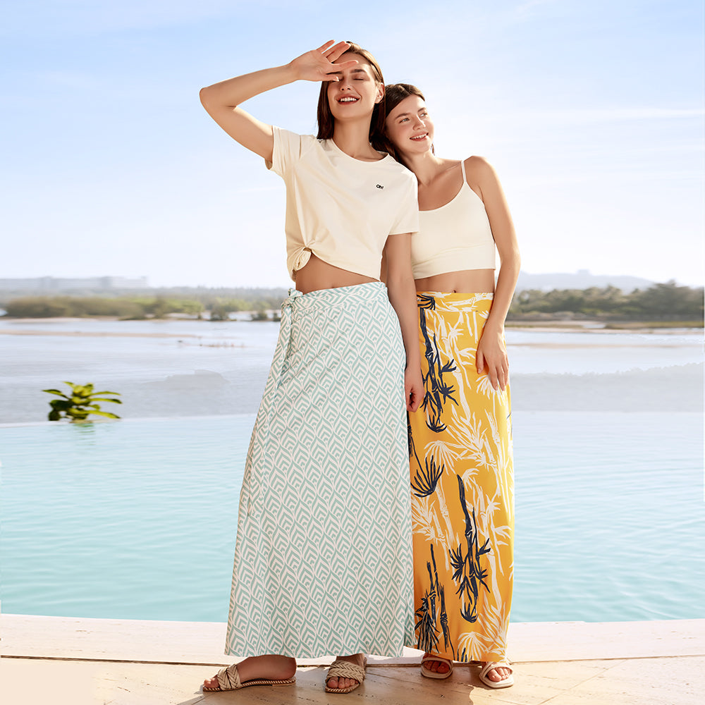 US Stock Women's Covers Up Beach Dress Printed Fabric Sun Protection UPF 50+
