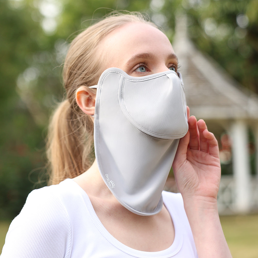 US Stock Women's Sun Protection Face Mask Mouth-Opened Cover UPF50+