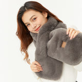 Faux Rabbit Fur Scarf for Women Winter Warm Scarves Faux Plush Fur Scarf