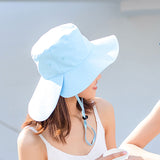 US Stock Unisex Wide Brim Bucket Hat with Neck Flap UPF 50+ UV Protection