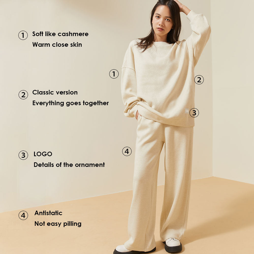 Women's Wide-Leg Pants with Pockets Loose Comfy Lounge Casual Sweatpants