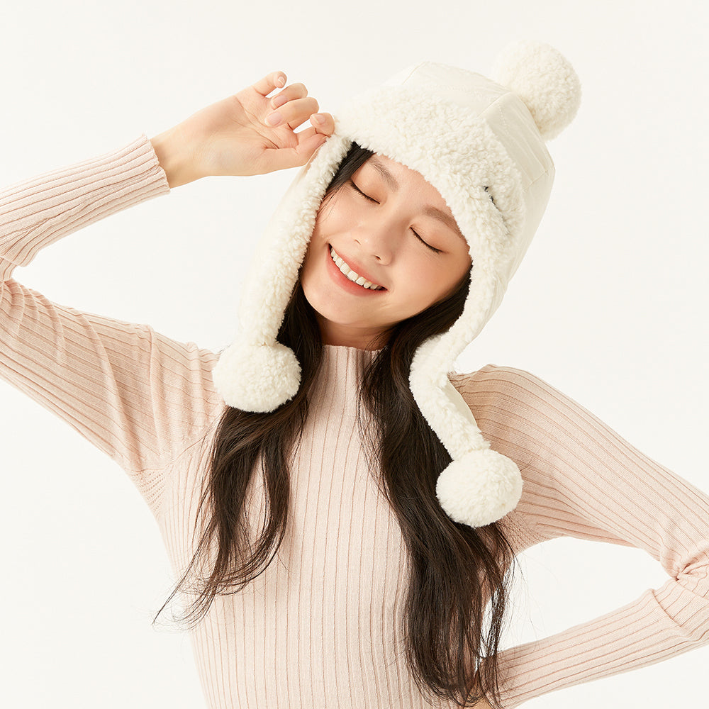 US Stock Plush Bomber Hats with Earflaps Full Hood Ushanka Russian Hat