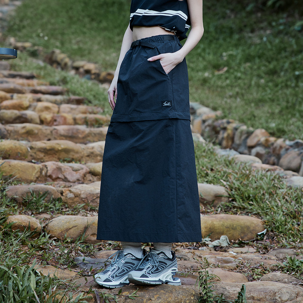 Dual-Use Cargo Skirts Long/Short Casual Loose Skirt with Cargo Pockets