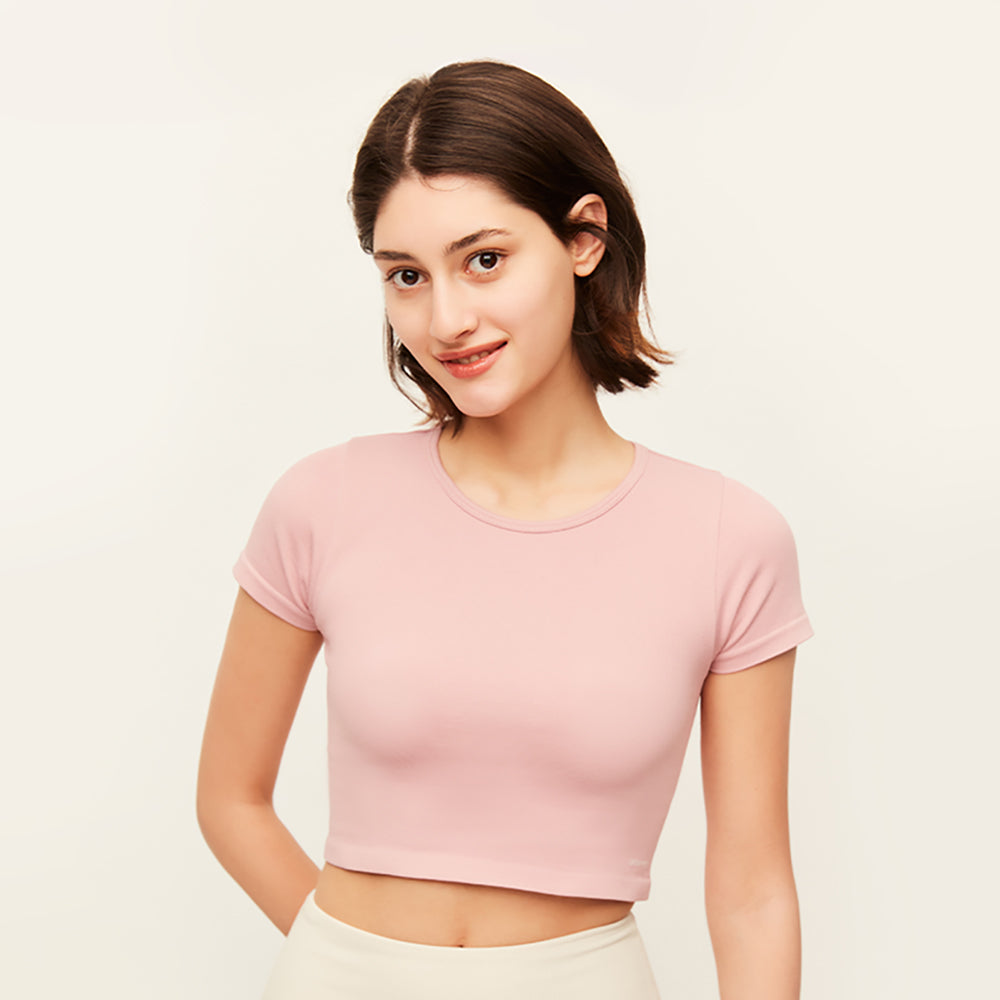 Women's Seamless Workout Shirts Crew Neck Crop Tank Tops UPF 50+