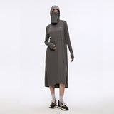 Women's Sun Protective Hoodie with Face Mask UPF50+ Extended Long Cover Up Full Zip Up Dress