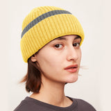 US Stock Women's Winter Contract Color Heated Knit Hat