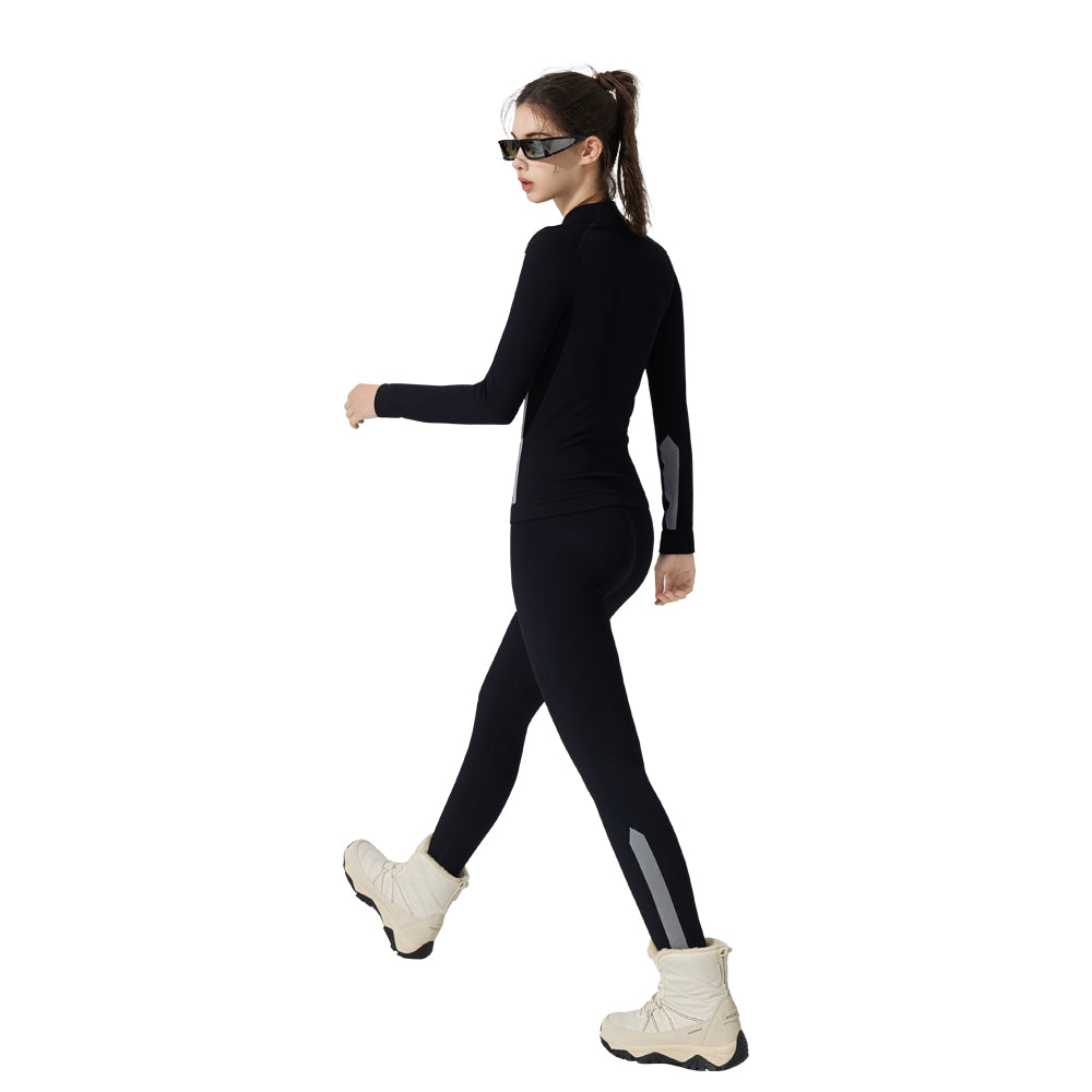 US Stock Skiing Thermal Underwear Set for Women Seamless Warm Base Layer Top & Bottom
