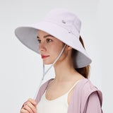 US Stock Women's Bucket Hat Wide Brim Sun Protection UPF50+ Waterproof Reversible Cap