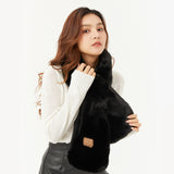 Faux Rabbit Fur Scarf for Women Winter Warm Scarves Faux Plush Fur Scarf