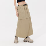 Dual-Use Cargo Skirts Long/Short Casual Loose Skirt with Cargo Pockets