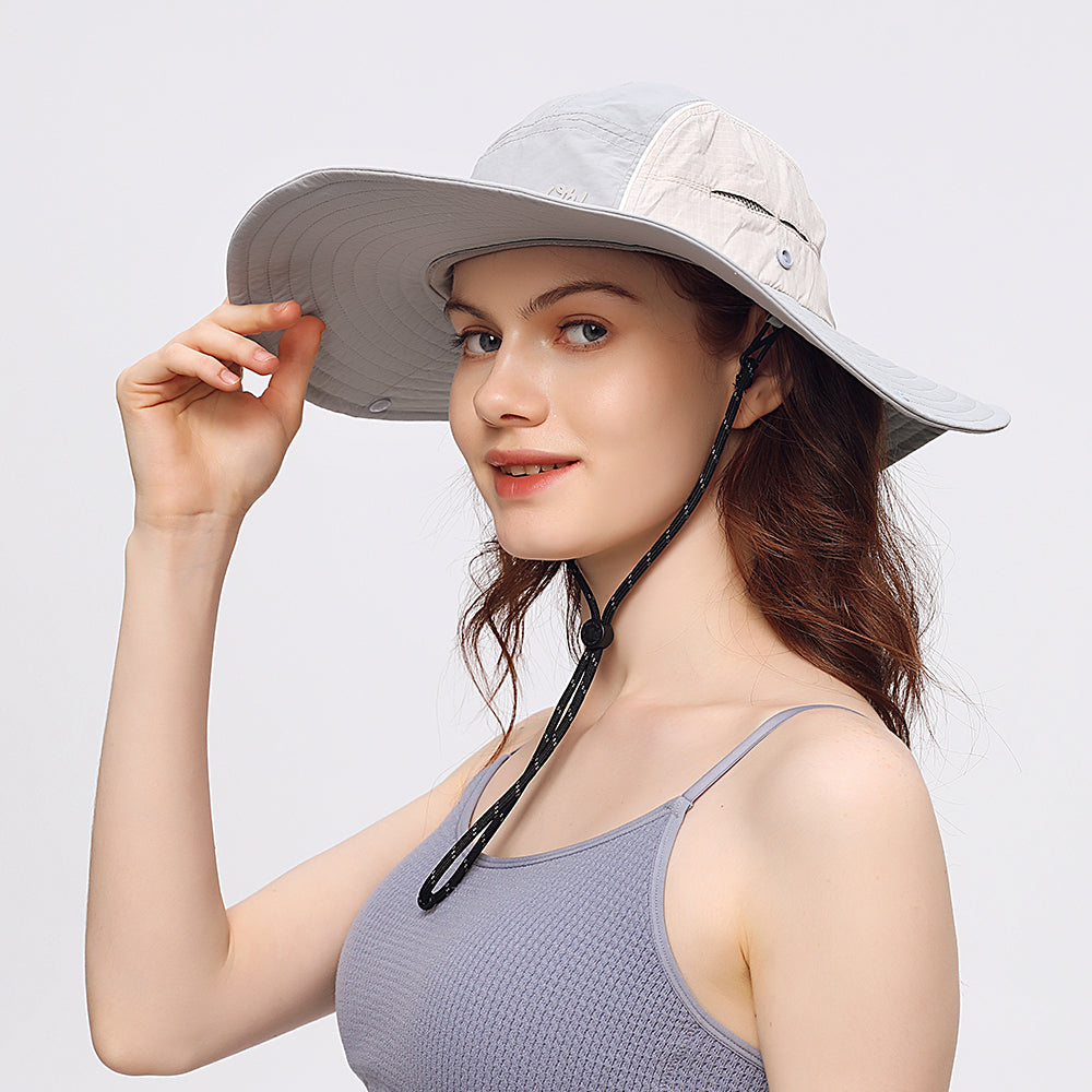 US Stock Unisex Summer Travel Bucket Hats Fisherman Caps UPF50+