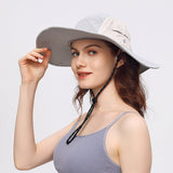US Stock Unisex Summer Travel Bucket Hats Fisherman Caps UPF50+