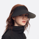 US Stock Women's Visor Cap Dual-Sided Roll-up Foldable Sun Hat UPF 50+