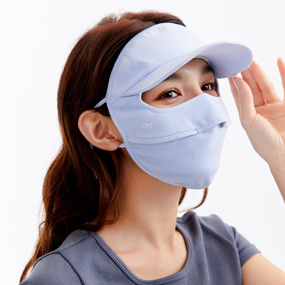 US Stock Sun Protection Full Face Mask with Cap Brim UPF 50+ Riding Cover