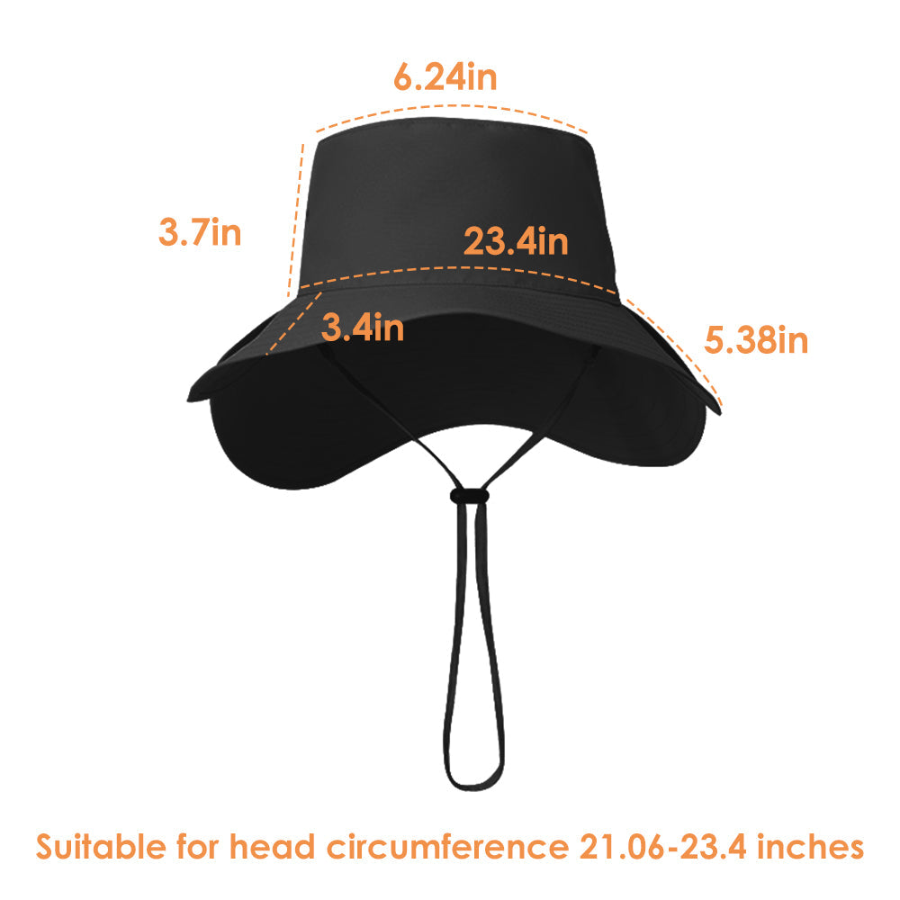 Women's UV Protection Foldable Two Pieces Wide Brim Bucket Hat UPF 50+