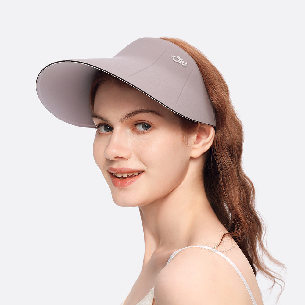 US Stock Women's Visor Cap Dual-Sided Roll-up Foldable Sun Hat UPF 50+