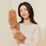 Winter Faux Fur Convertible Fingerless Gloves Warm Mittens