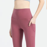 US Stock High Waist Yoga Pants with Pockets Tummy Control Workout Leggings