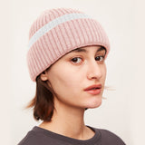 US Stock Women's Winter Contract Color Heated Knit Hat