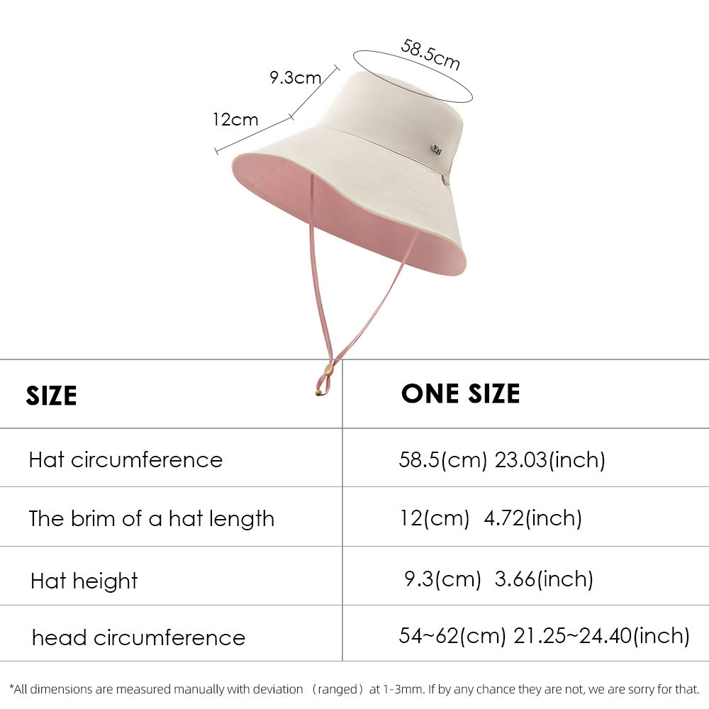 US Stock Women's Bucket Hat Wide Brim Sun Protection UPF50+ Waterproof Reversible Cap