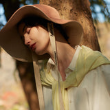 US Stock Women's Sun Hat Large Brim Bucket Hat with Removable Belt