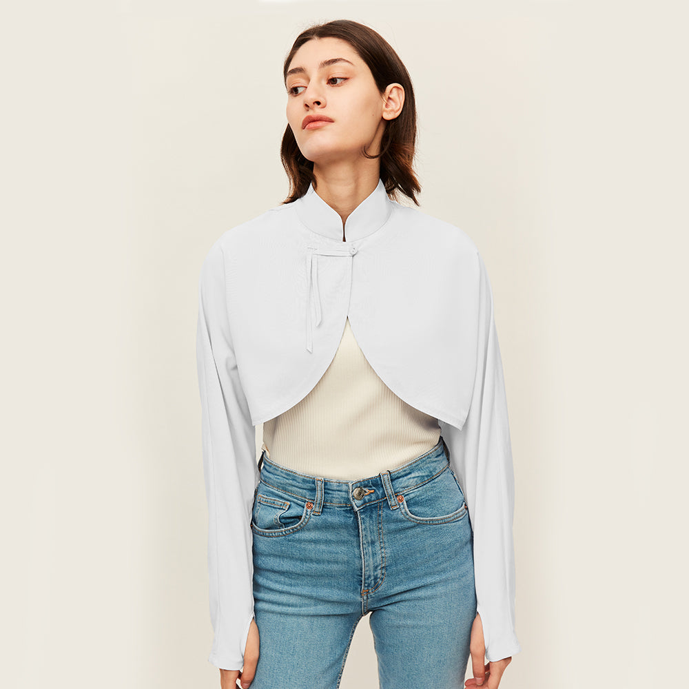 Women's Sun Protection Shawl UPF 50+ Arm Sleeves Covers with Finger Hole